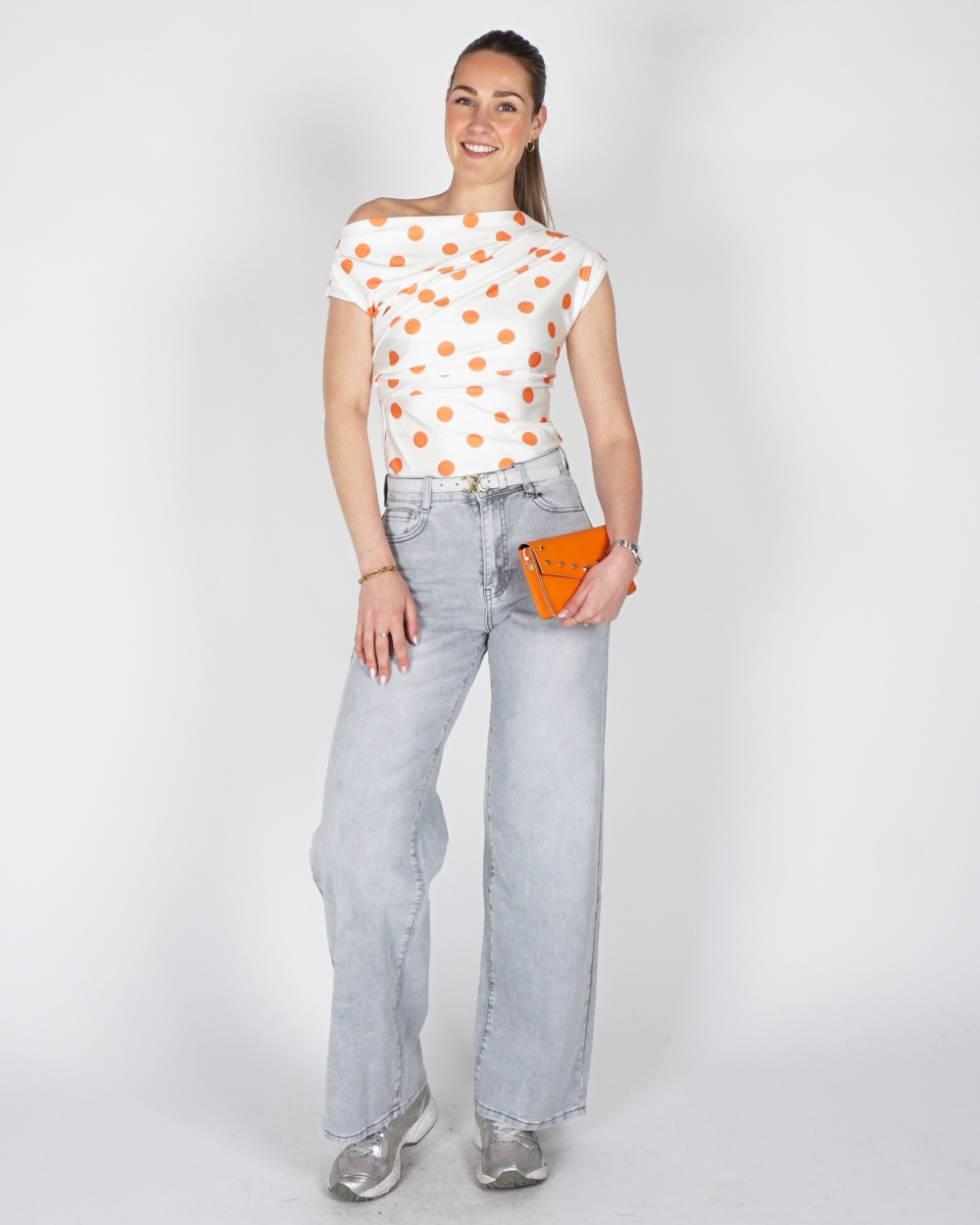 JEANS DAD FIT FULL LENGTH LICHTGRIJS