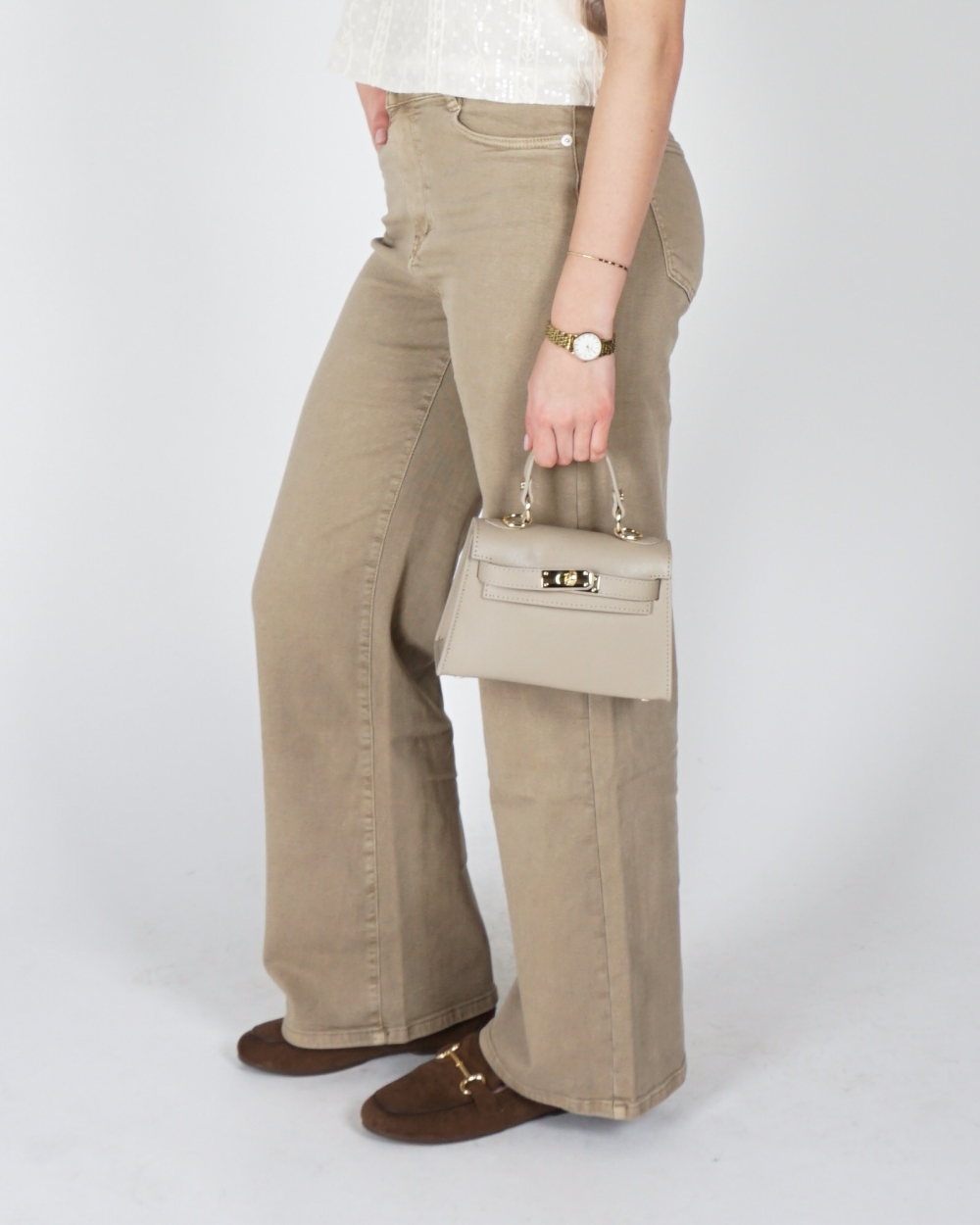 JEANS DAD FIT BEIGE