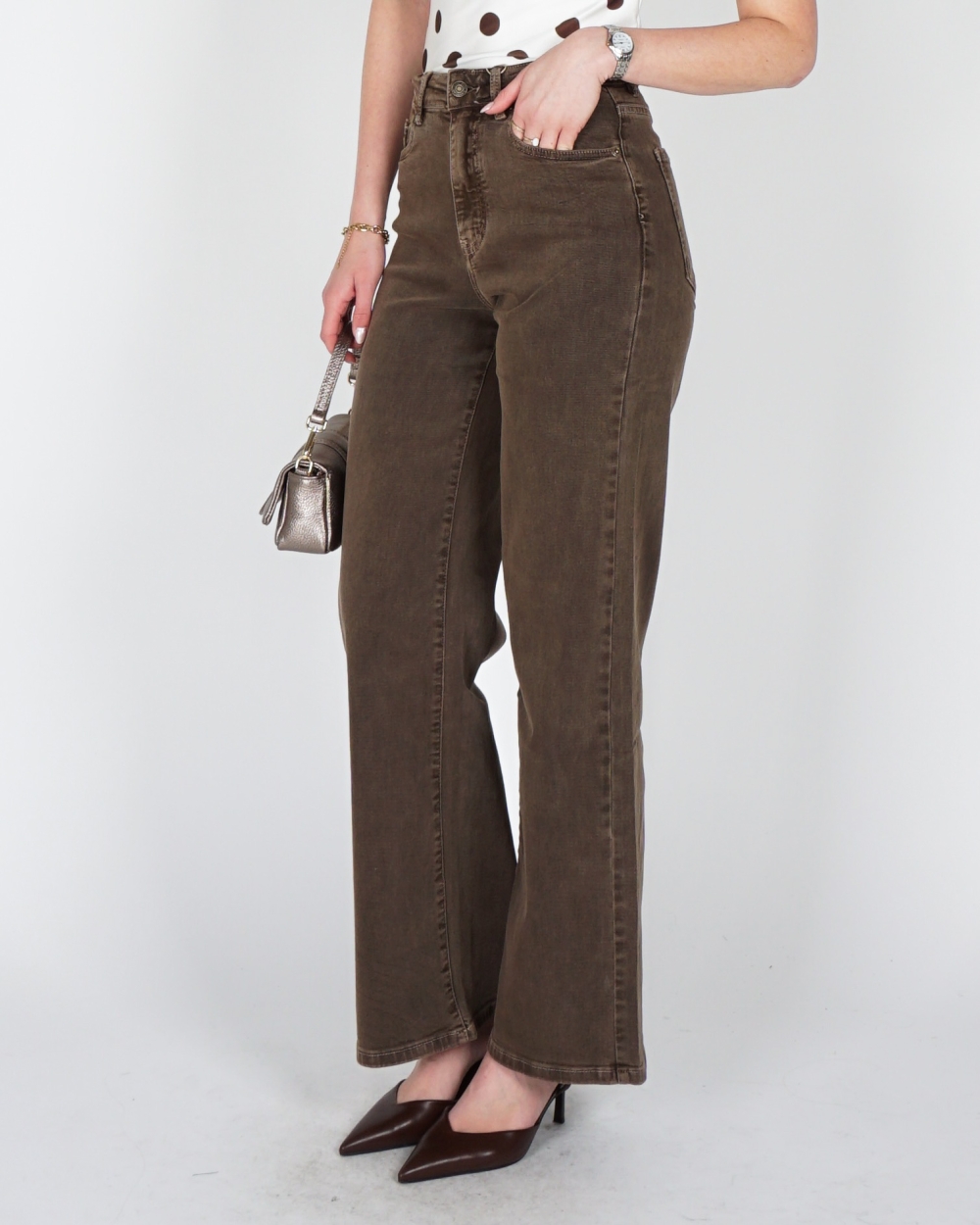 JEANS DAD FIT FULL LENGHT BRUIN