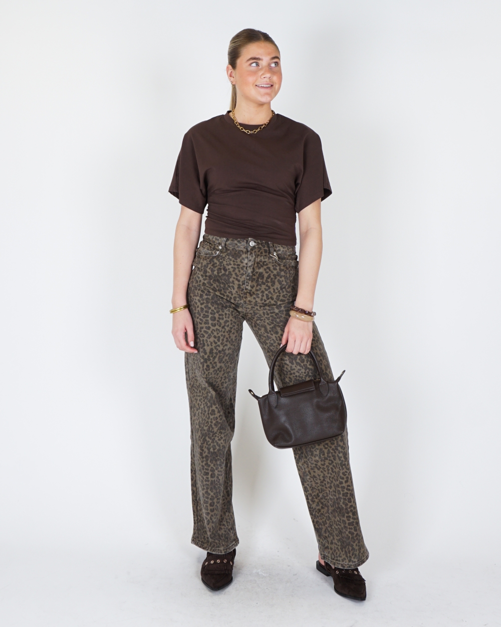 DAD FIT JEANS LEOPARD BRUIN