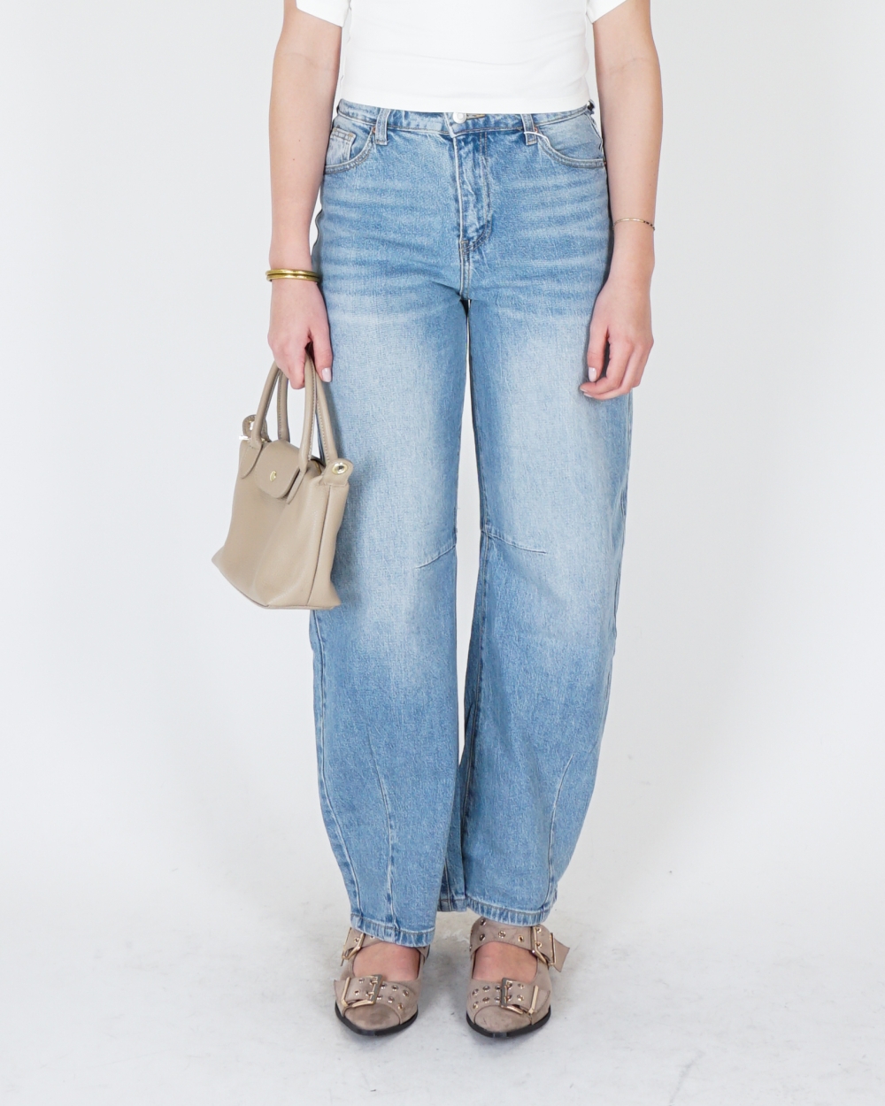 BARREL DENIM JEANS MEDIUM BLAUW