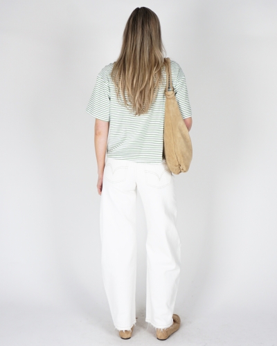 BARREL JEANS MET STIKSELS WIT