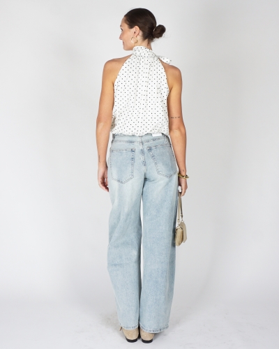 BALLOON JEANS OMGESLAGEN TAILLE LICHTBLAUW