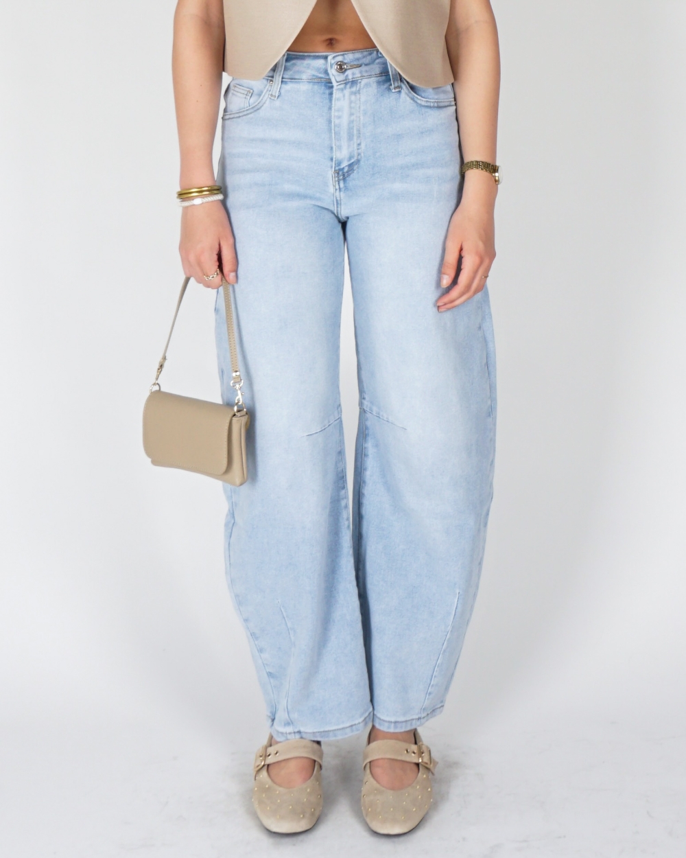 BALLOON JEANS LICHTBLAUW