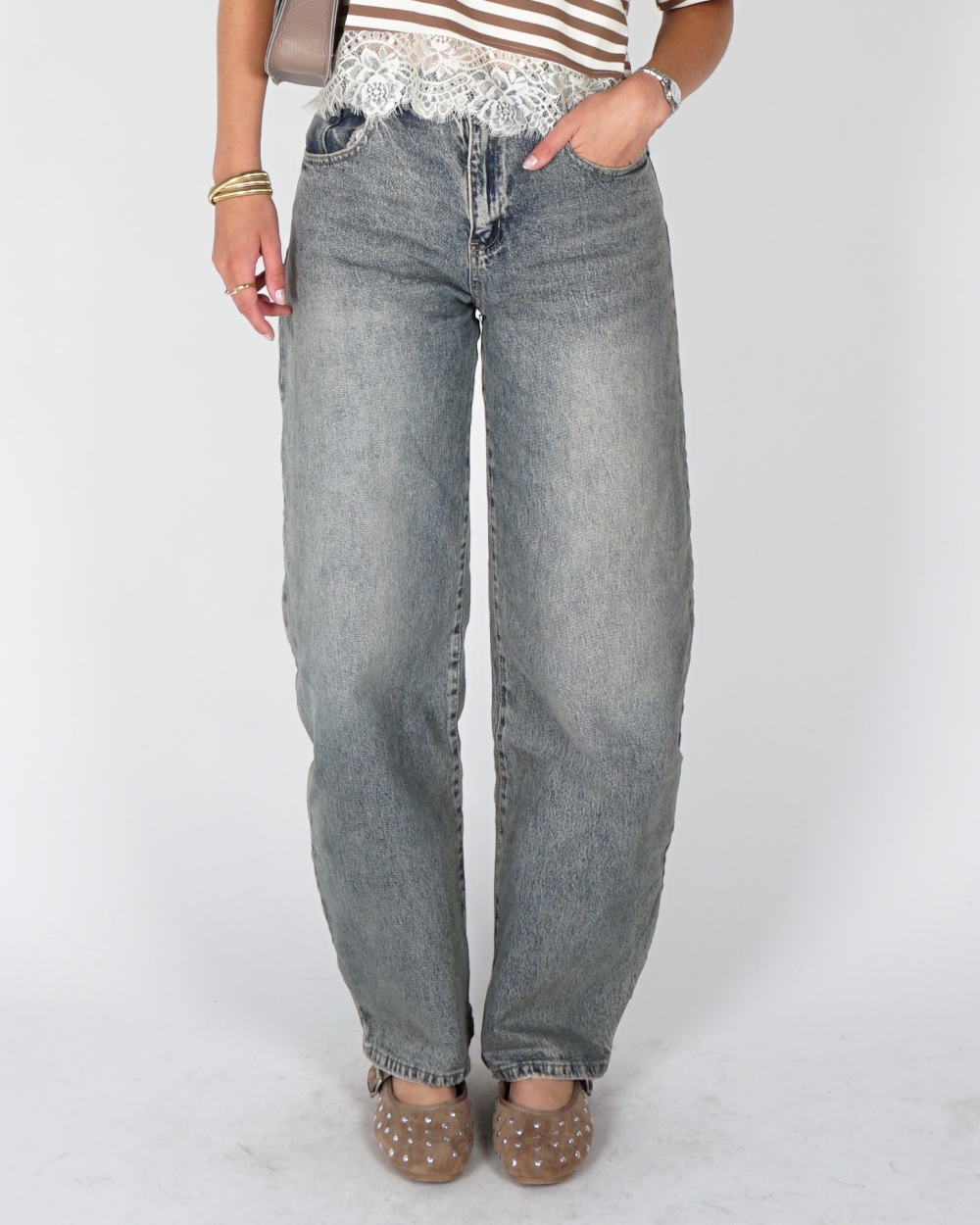 BALLOON JEANS HIGH WAISTED BLAUW