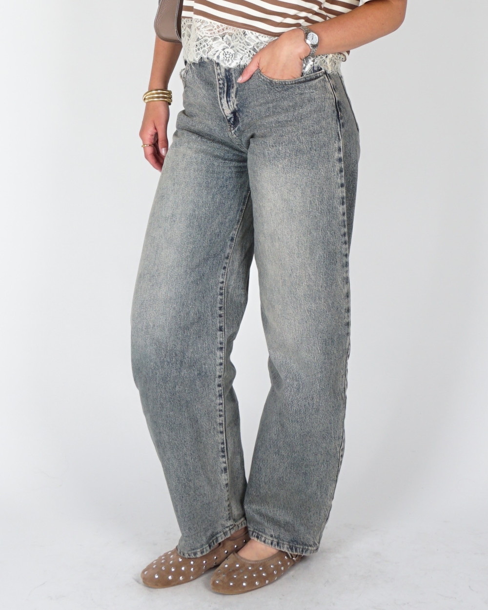 BALLOON JEANS HIGH WAISTED BLAUW
