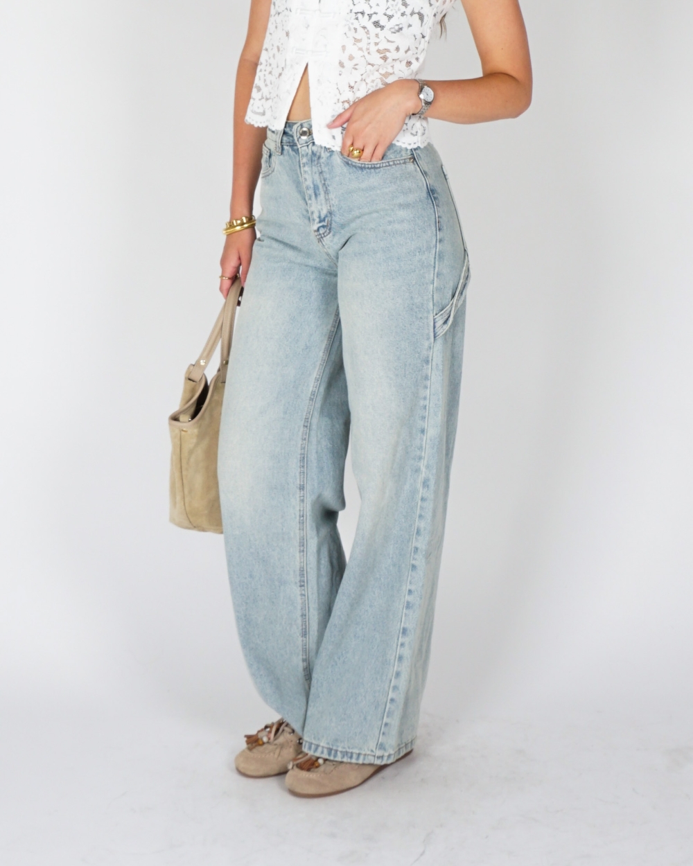 BALLOON JEANS BLAUW 