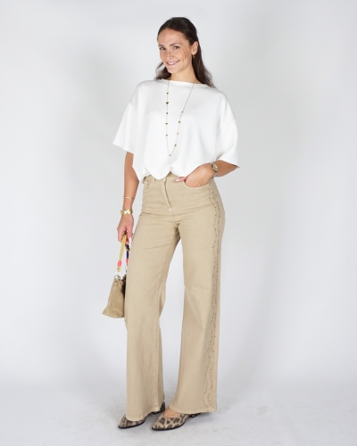 JEANS TESSA STRASS ZAND
