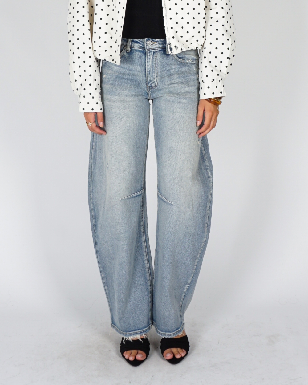 BARREL JEANS MET DESTROYED DETAILS