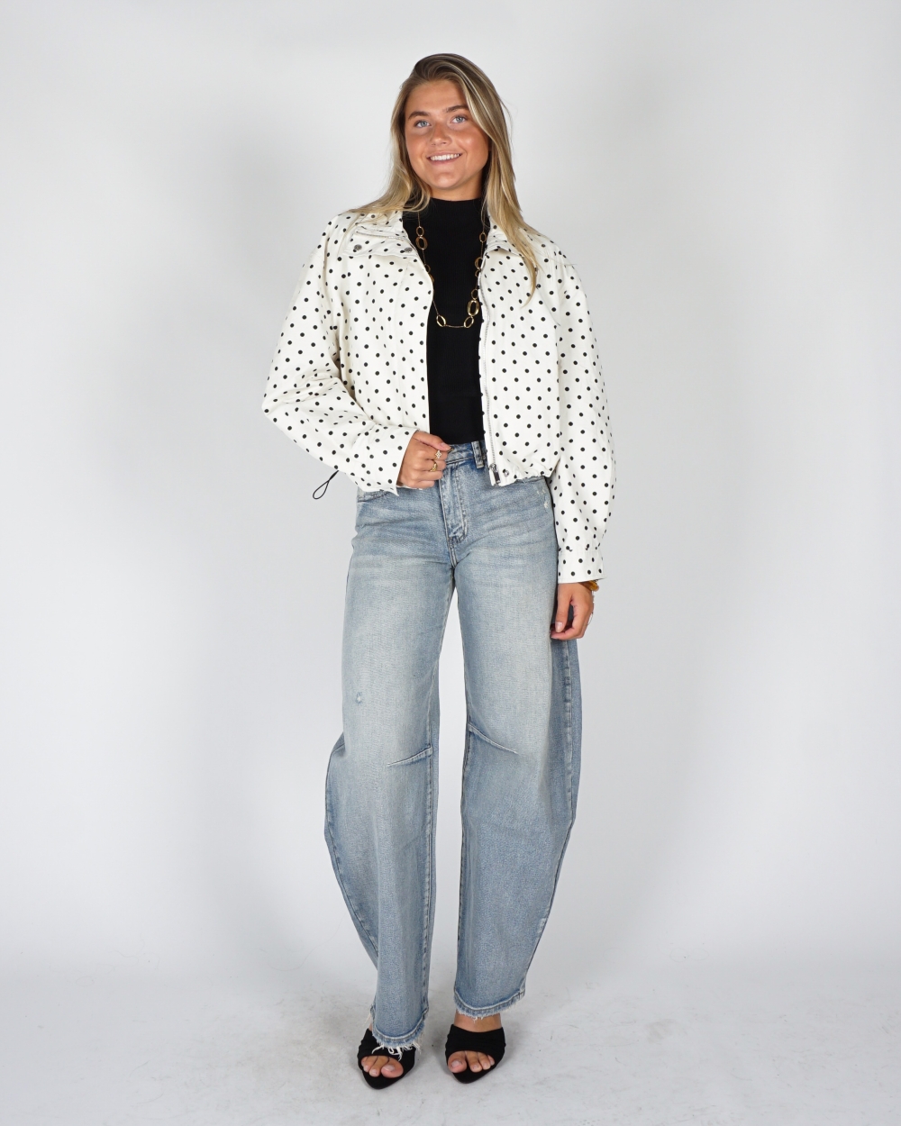 BARREL JEANS MET DESTROYED DETAILS