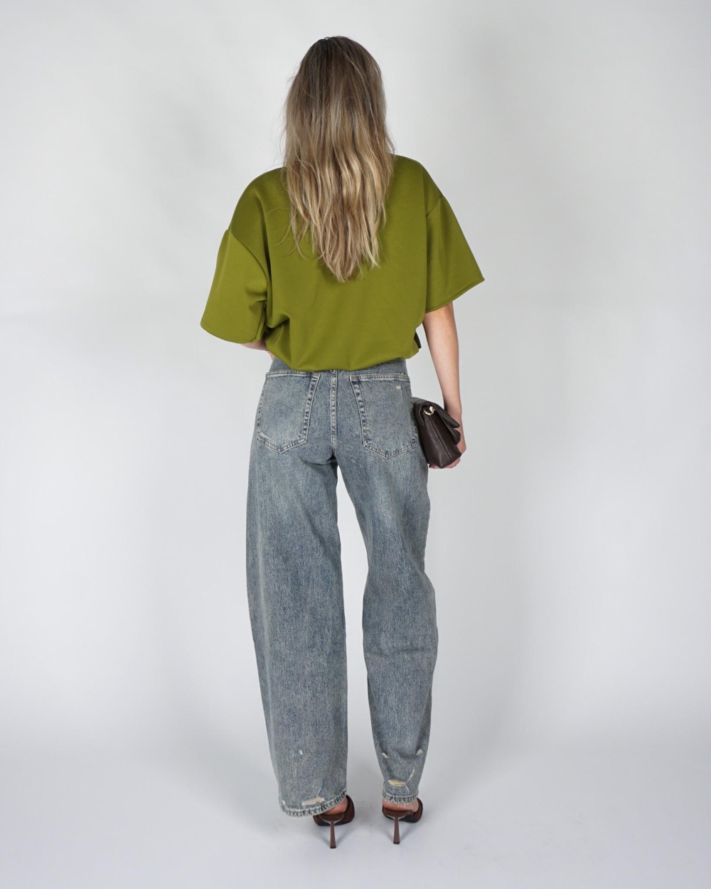 Gossip BALLOON JEANS OMGESLAGEN TAILLE Blauw