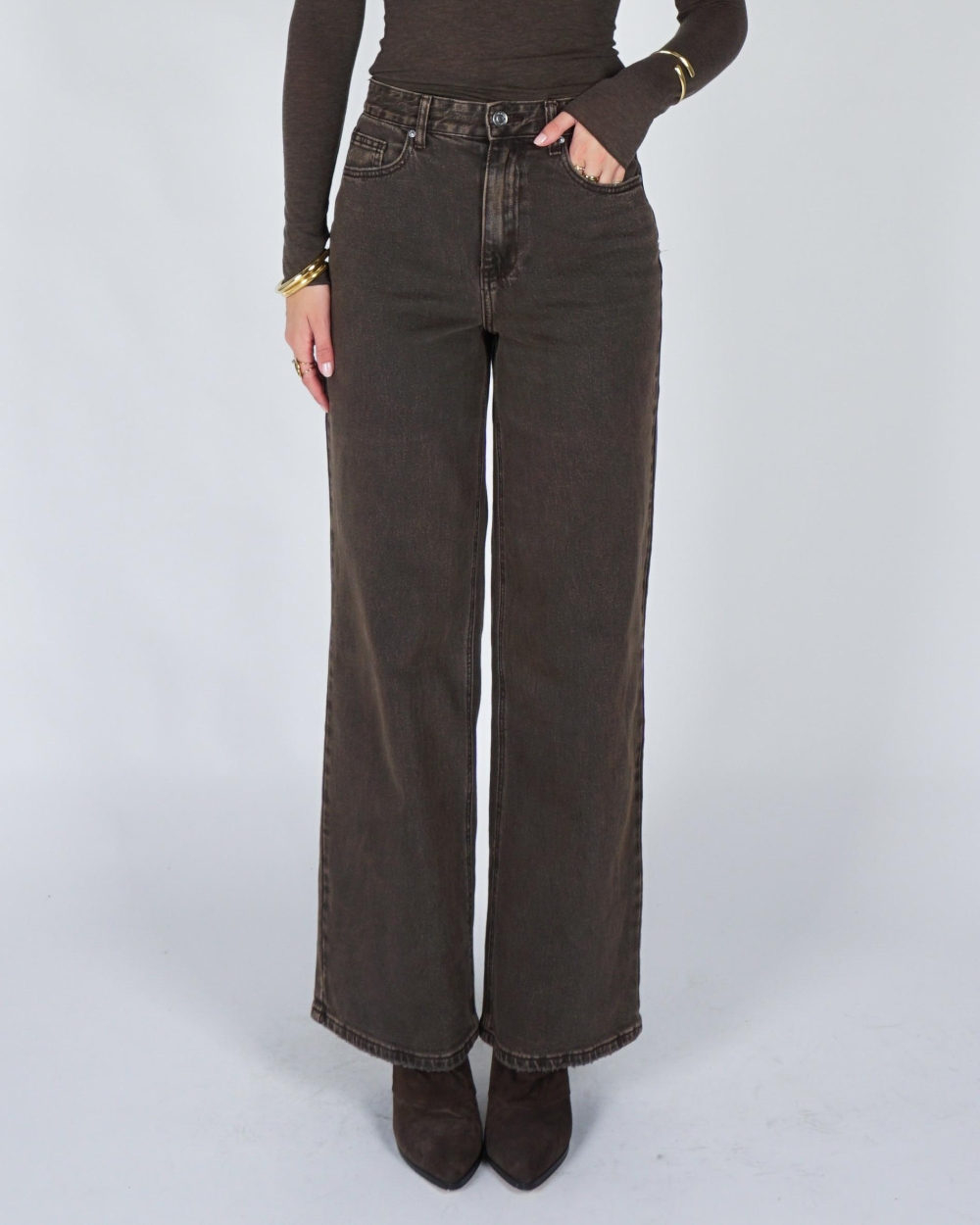 Gossip HIGH WAISTED WIDE LEG JEANS Bruin