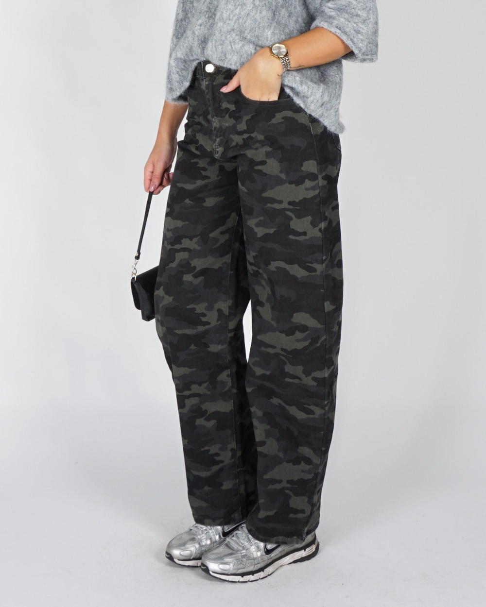 Gossip HIGH WAISTED CAMO JEANS Groen