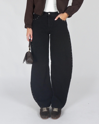 Gossip BARREL DENIM MET STUDS Zwart