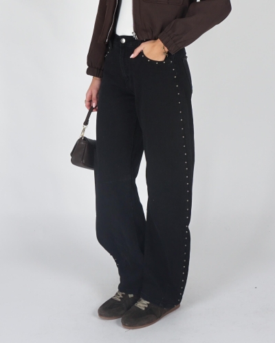 Gossip BARREL DENIM MET STUDS Zwart