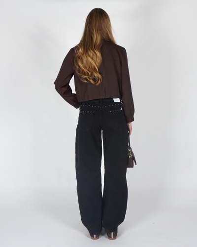 Gossip BARREL DENIM MET STUDS Zwart