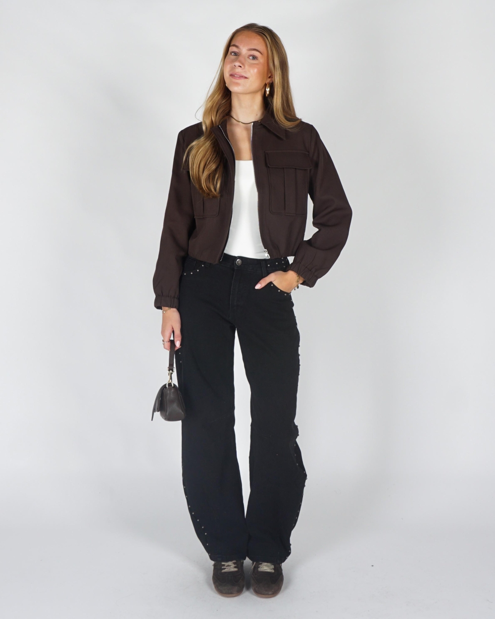 Gossip BARREL DENIM MET STUDS Zwart