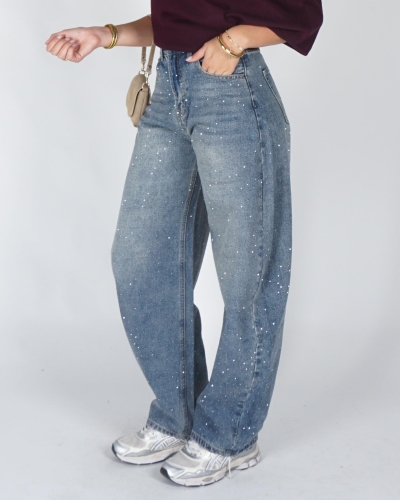 Gossip A3866-A BALLOON STRAS JEANS HIGH WAISTED