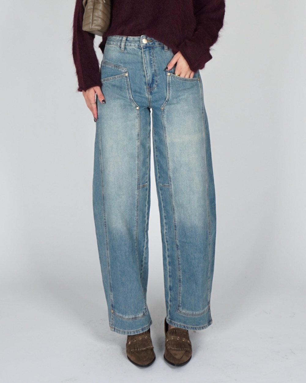 Gossip BARREL JEANS NAADDETAILS Blauw