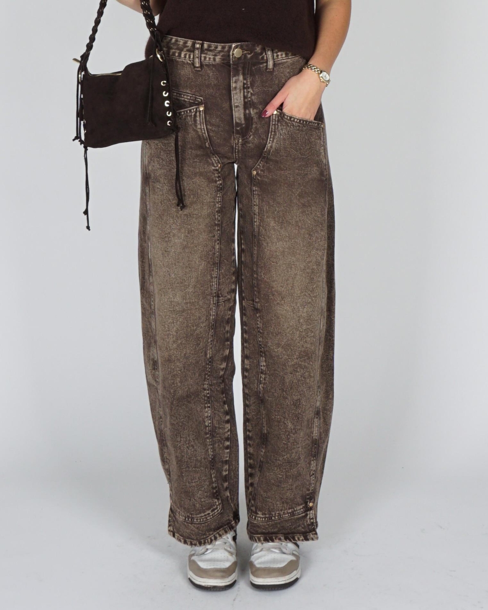 Gossip BARREL JEANS NAADDETAILS Bruin