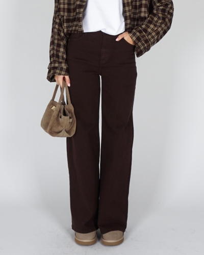 Gossip WIDE LEG JEANS RENE Donkerbruin