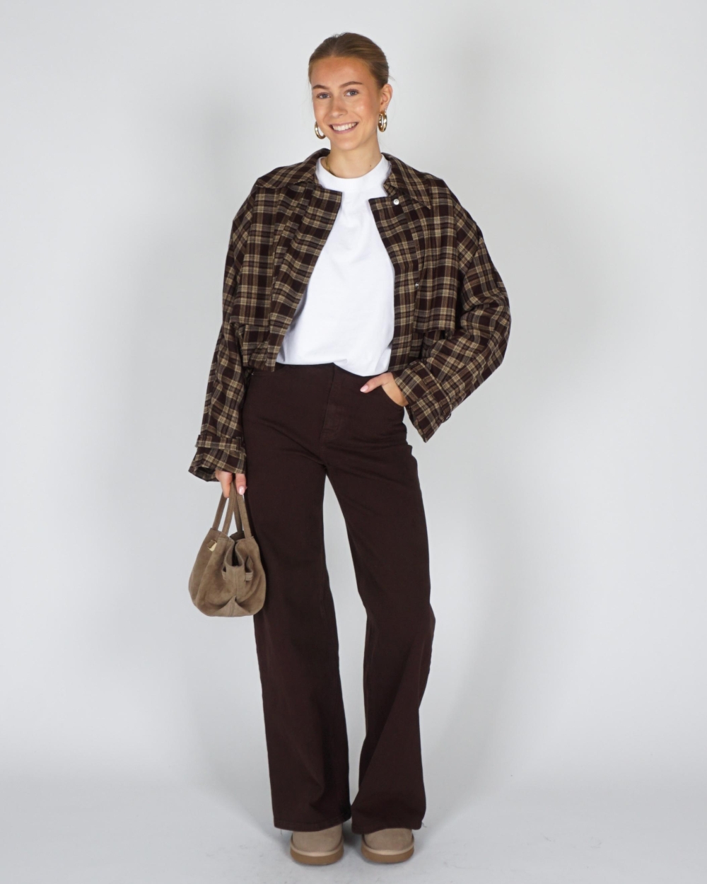 Gossip WIDE LEG JEANS RENE Donkerbruin
