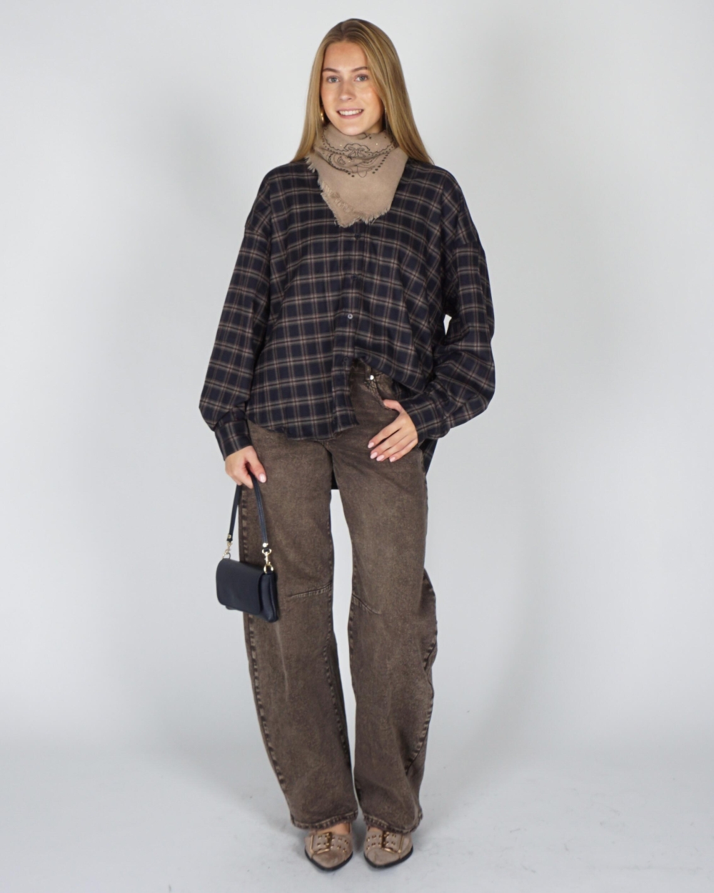 Gossip BARREL JEANS Lichtbruin