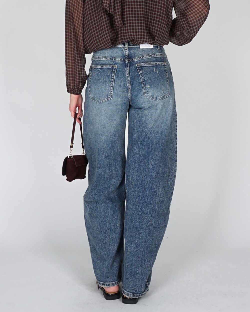 Gossip BALLOON JEANS OMGESLAGEN TAILLE Blauw