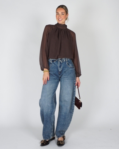Gossip BALLOON JEANS OMGESLAGEN TAILLE Blauw