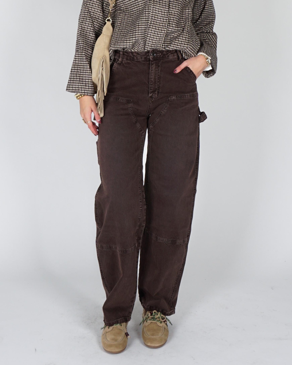 Gossip BALLON JEANS MET DETAILS Donkerbruin