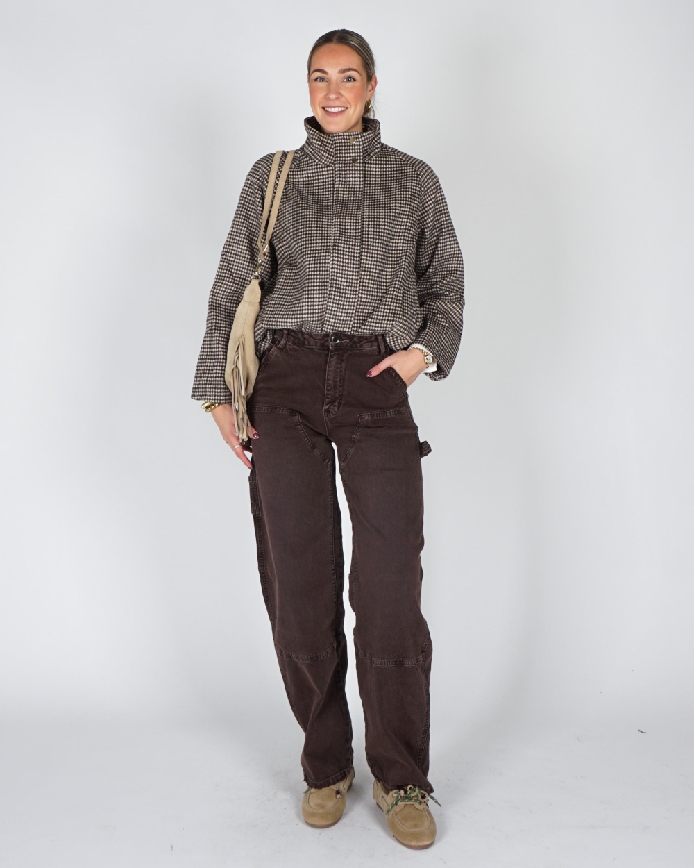 Gossip BALLON JEANS MET DETAILS Donkerbruin