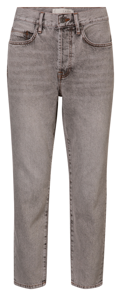 HIGH WAIST STRAIGHT LEG JEANS GRIJS