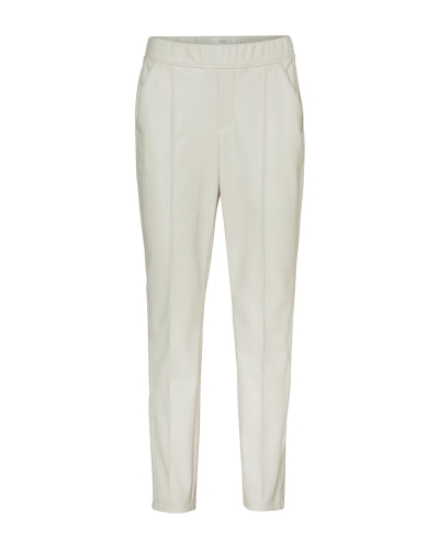 YAYA LEATHER LOOK BROEK MET ELASTISCHE TAILLEBAND 