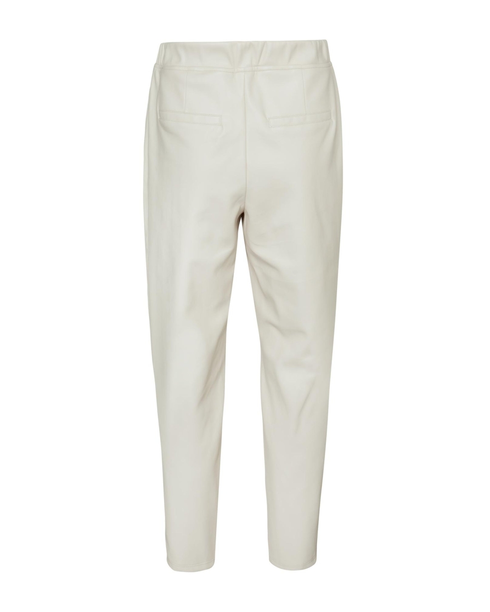 LEATHER LOOK BROEK MET ELASTISCHE TAILLEBAND 