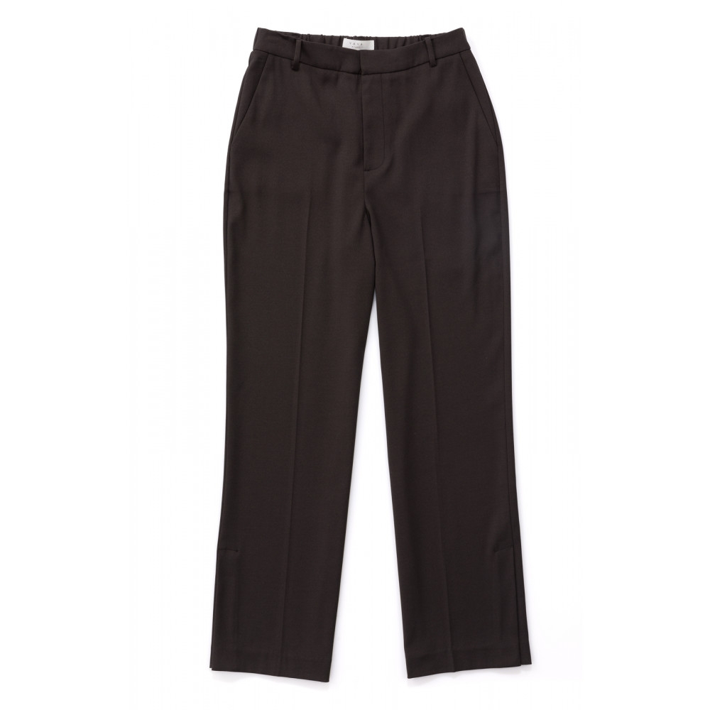 WIJDVALLENDE BROEK MET SPLIT ZWART 