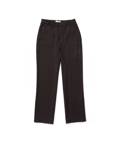 WIJDVALLENDE BROEK MET SPLIT ZWART 