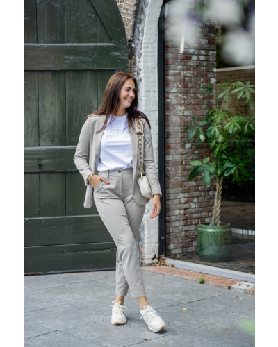 YAYA SOFT HERRINGBONE PANTALON BEIGE