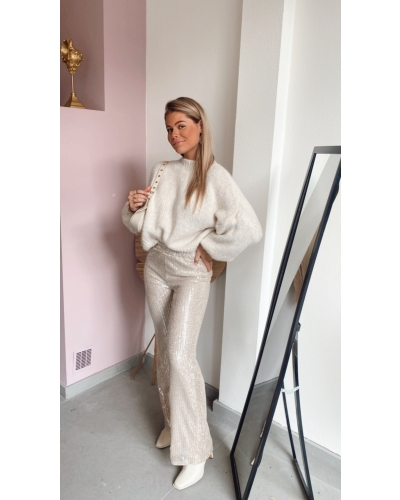 Gossip BROEK DOORTJE GLITTER BEIGE