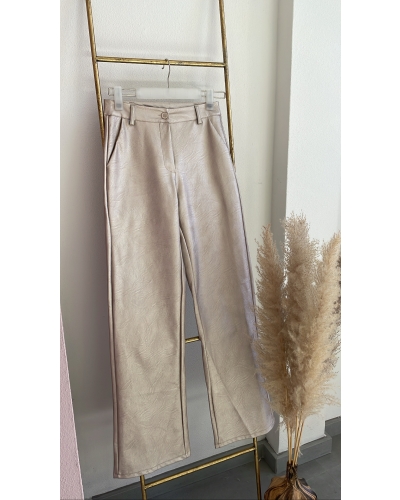 ANNE PU PANTS CHAMPAGNE METALLIC