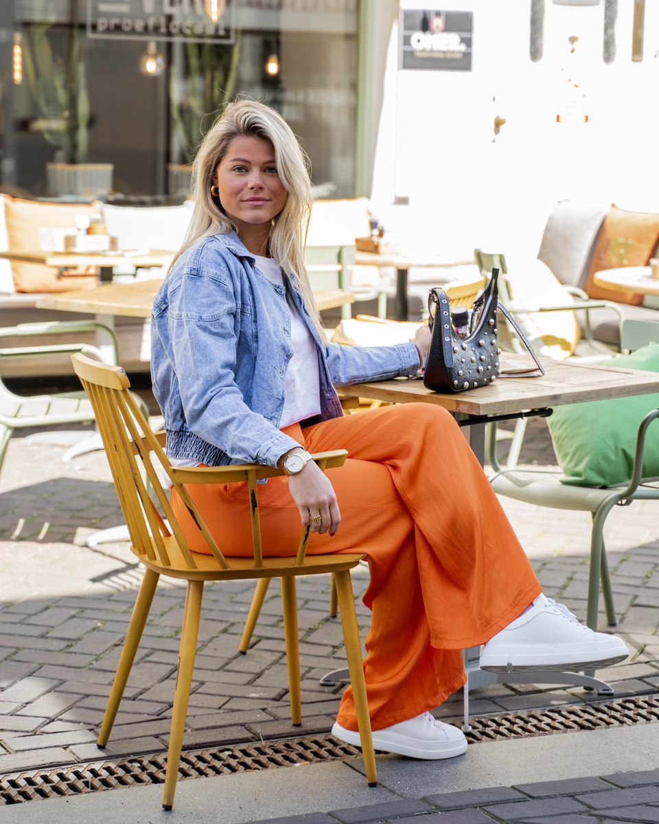 SATIJNEN BROEK SANNE ORANJE