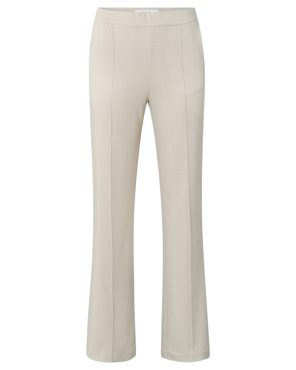 ZACHTE BROEK MET ZAKKEN EN VISSENGRAAT MOTIEF BEIGE
