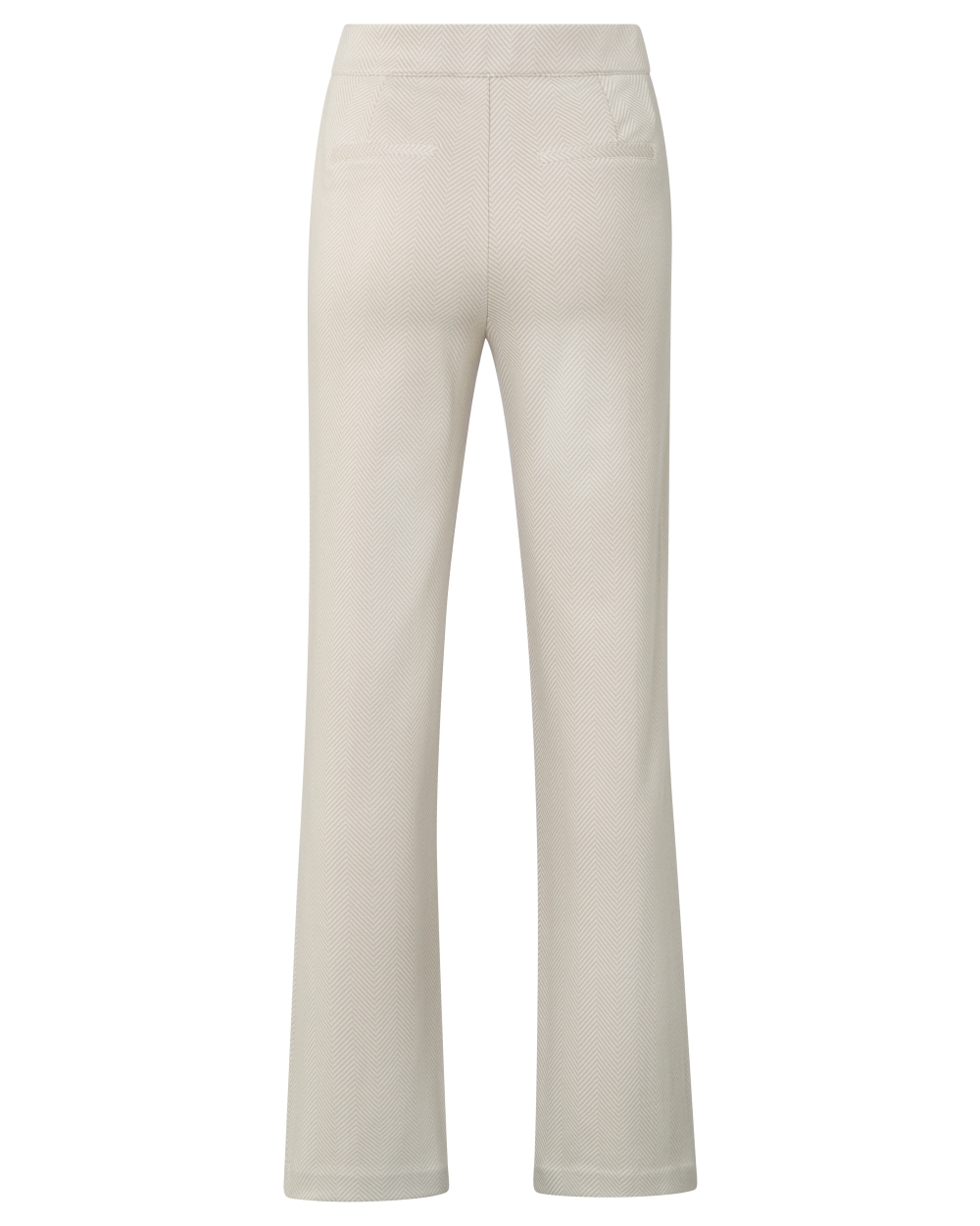 ZACHTE BROEK MET ZAKKEN EN VISSENGRAAT MOTIEF BEIGE