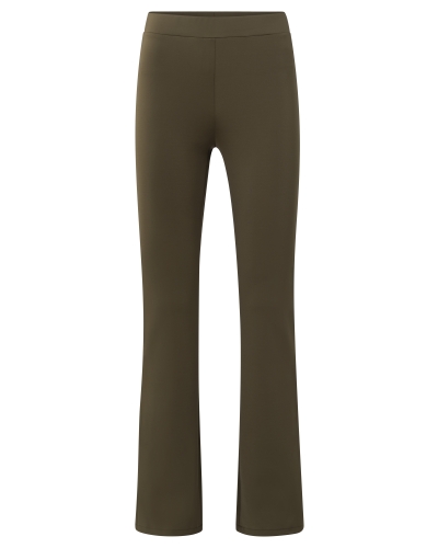 YAYA JERSEY SCUBA FLARED BROEK DONKERGROEN