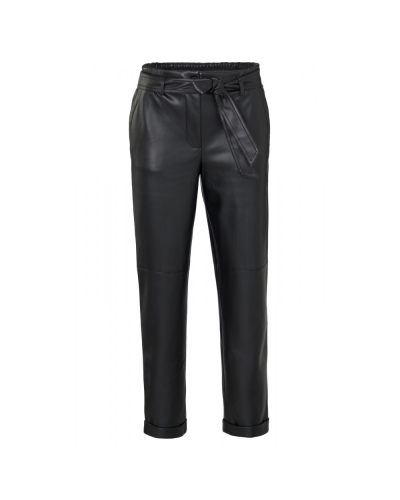 YAYA FAUX LEATHER BROEK ZWART