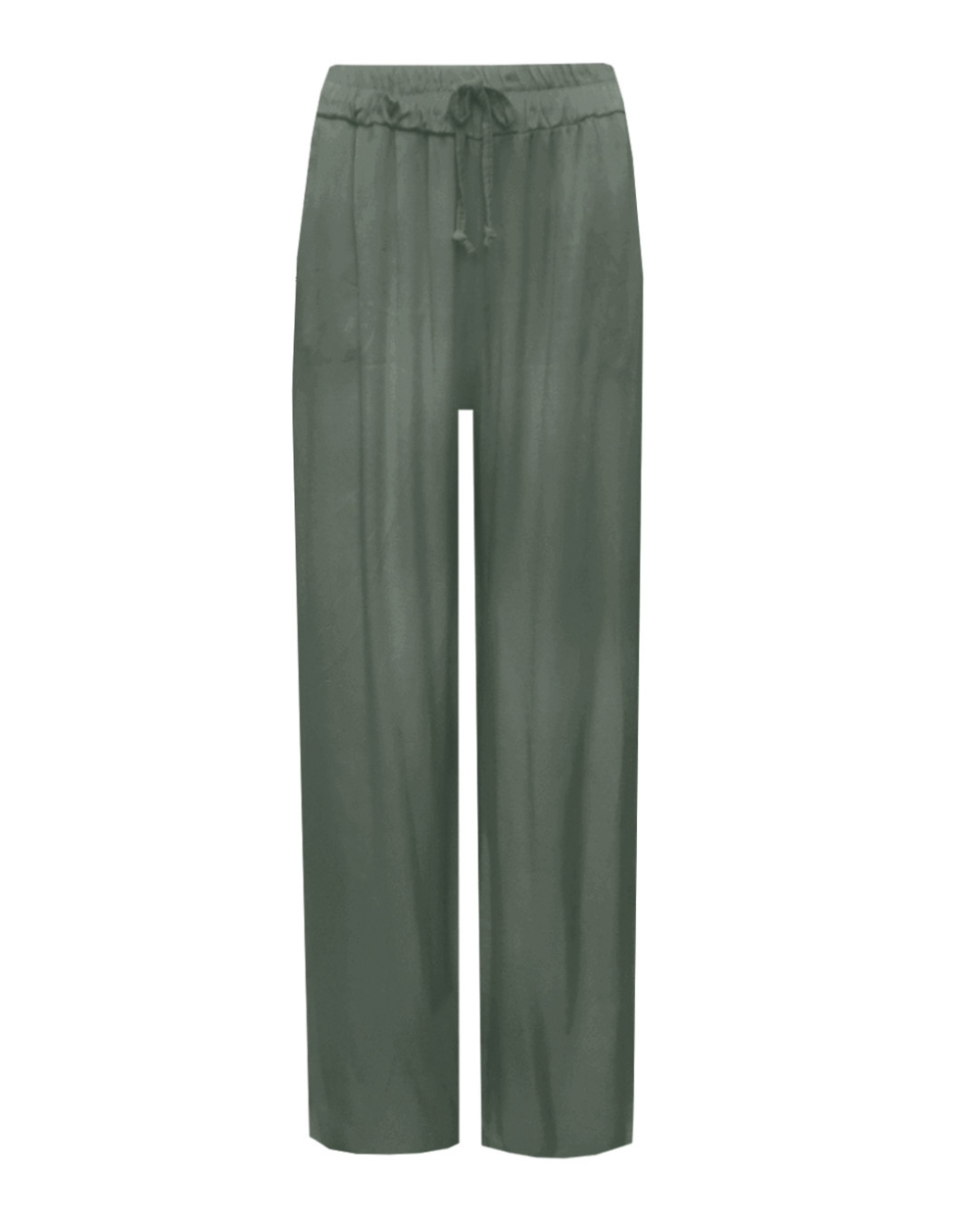 BROEK SATIJN GROEN