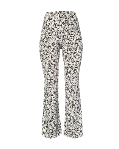 FLARED BROEK DONNA BEIGE PRINT