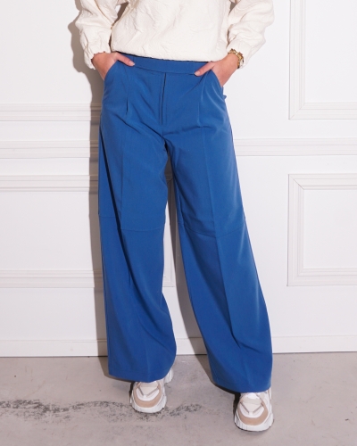 YAYA BROEK WIDE LEG BLAUW
