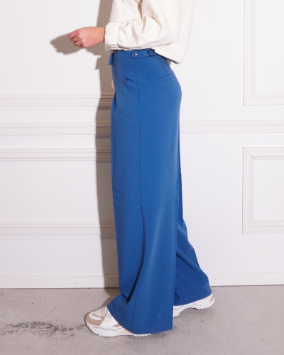 YAYA BROEK WIDE LEG BLAUW