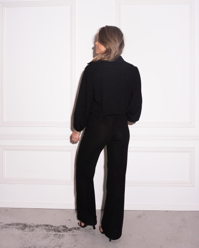 STRAIGHT LUREX PANTS ZWART
