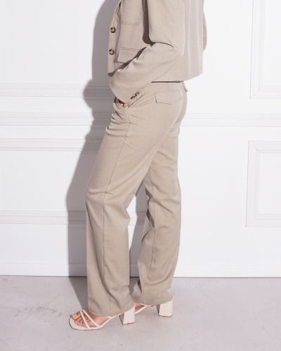 YAYA PANTALON MET RECHTE PIJP TAUPE